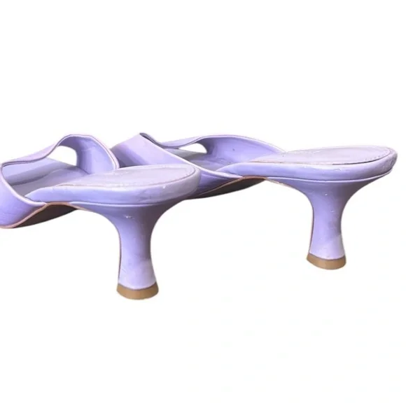 MANGO Womens Lavender Solid Leather Heels Size 8.5 - Picture 9 of 13